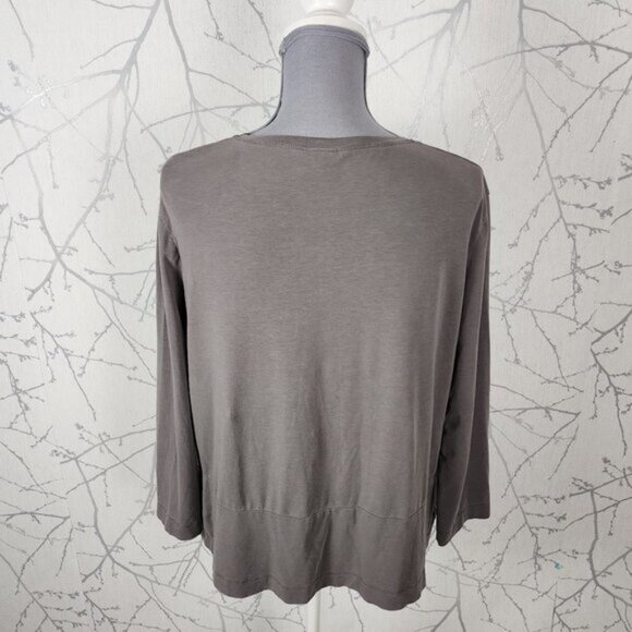 Bitte Kai Rand Beige Taupe Round Neck Tee w/ Zippered Pockets - Picture 4 of 6